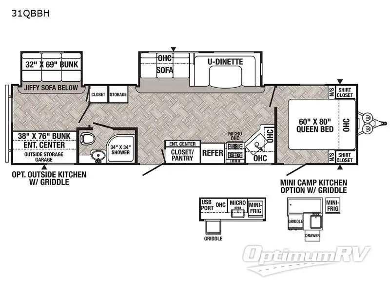 2022 Palomino Puma 31QBBH Floorplan Photo