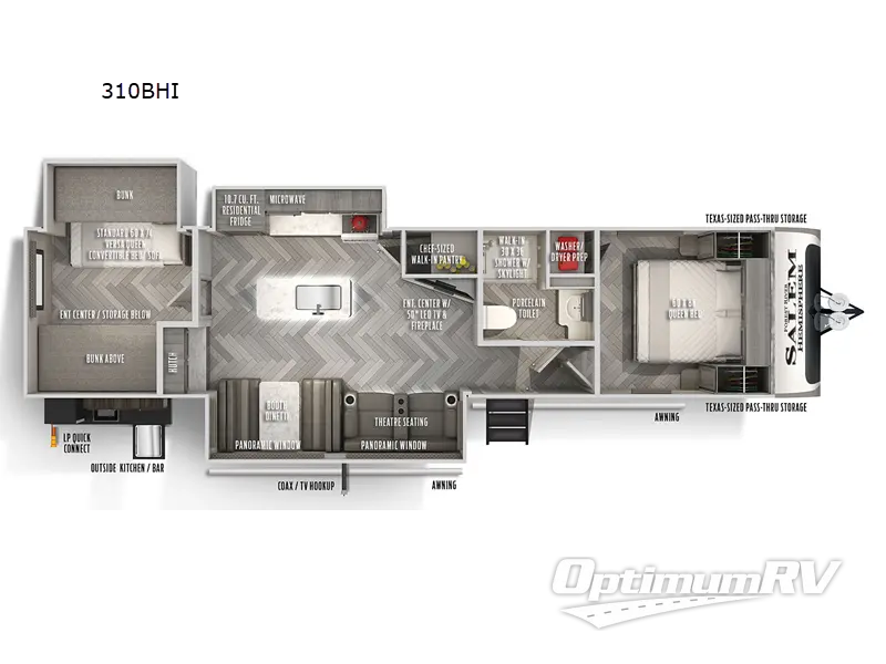 2022 Forest River Salem Hemisphere 310BHI RV Floorplan Photo