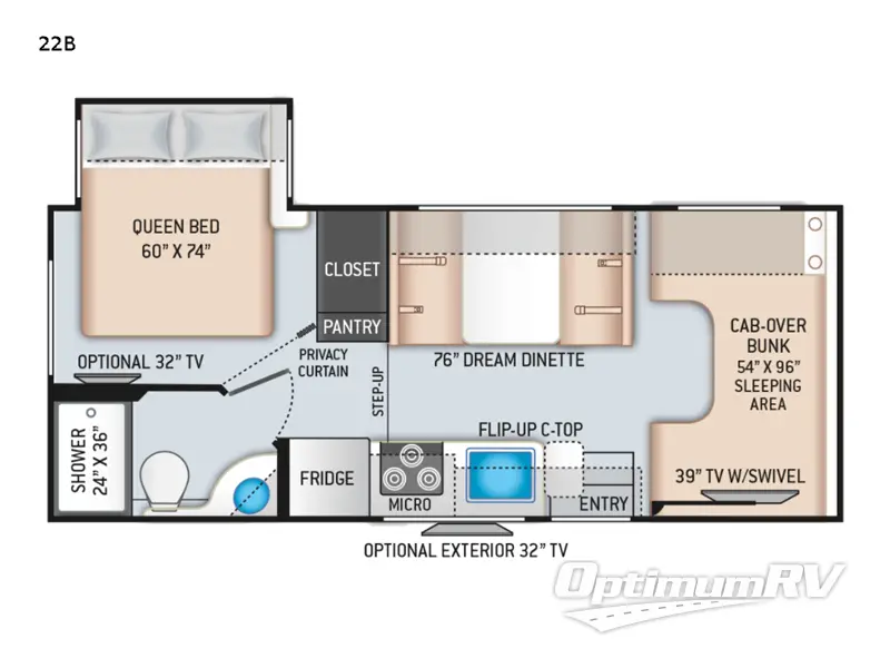 2022 Thor Chateau 22B Floorplan Photo