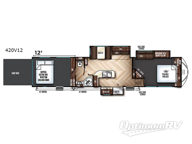 2018 Forest River Vengeance 420V12 Floorplan Photo