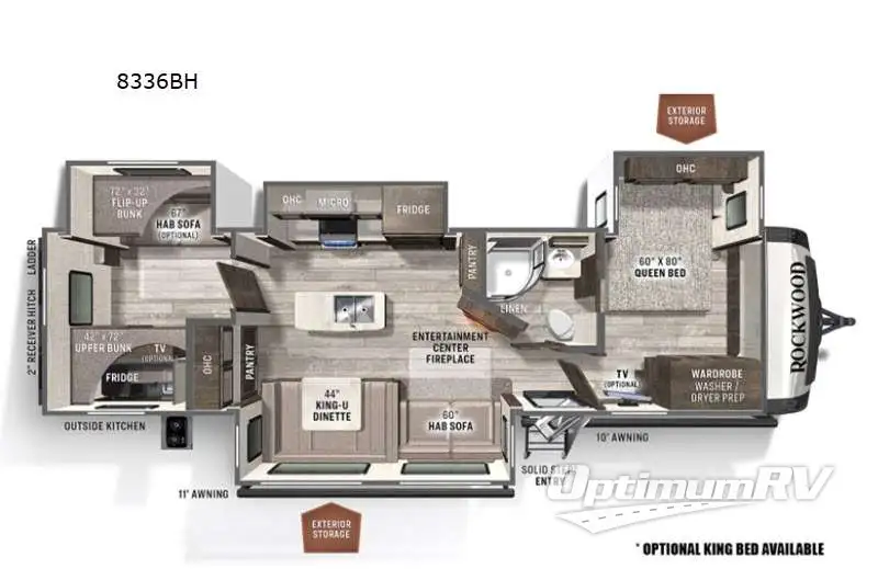 2021 Forest River Rockwood 8336BH Floorplan Photo