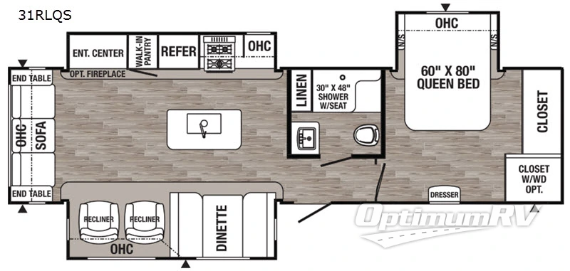 2019 Palomino Puma 31RLQS RV Floorplan Photo