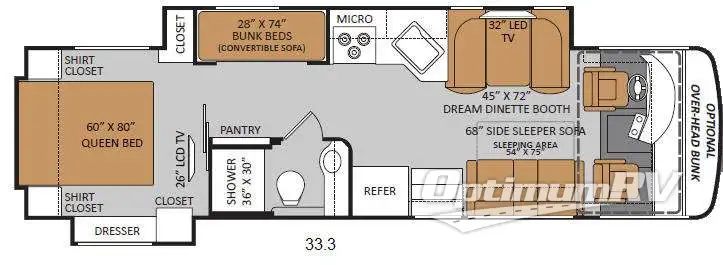 2013 Thor Palazzo 33.3 RV Floorplan Photo