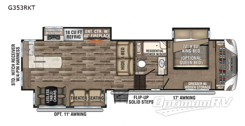 2019 KZ Durango Gold G353RKT Floorplan Photo
