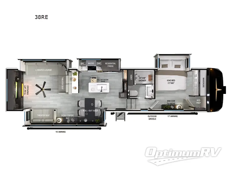 2026 Heartland Bighorn 38RE Floorplan Photo