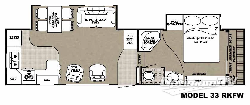 2005 Gulf Stream Sedona 33RKFW Floorplan Photo