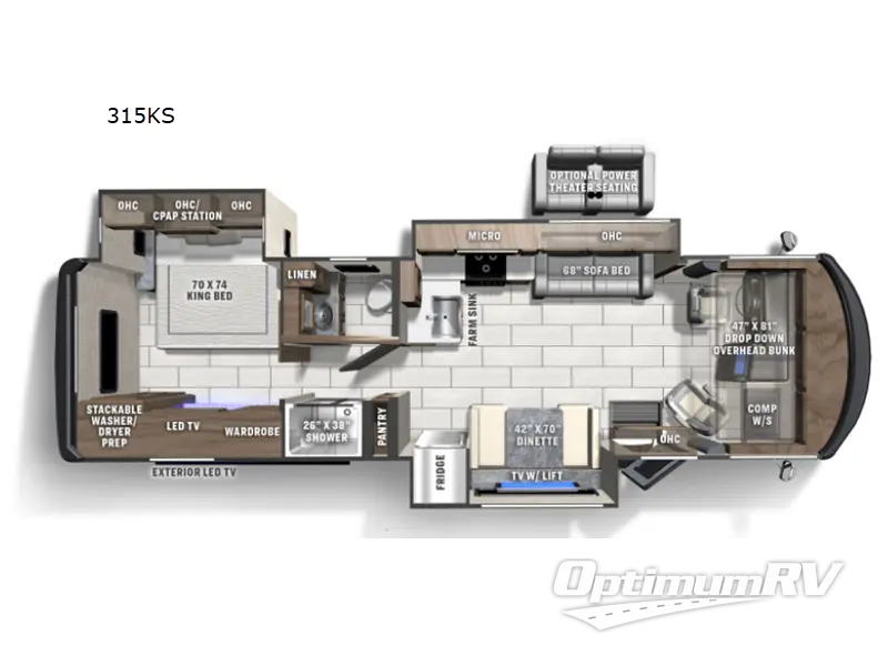 2022 Coachmen Mirada 315KS RV Floorplan Photo