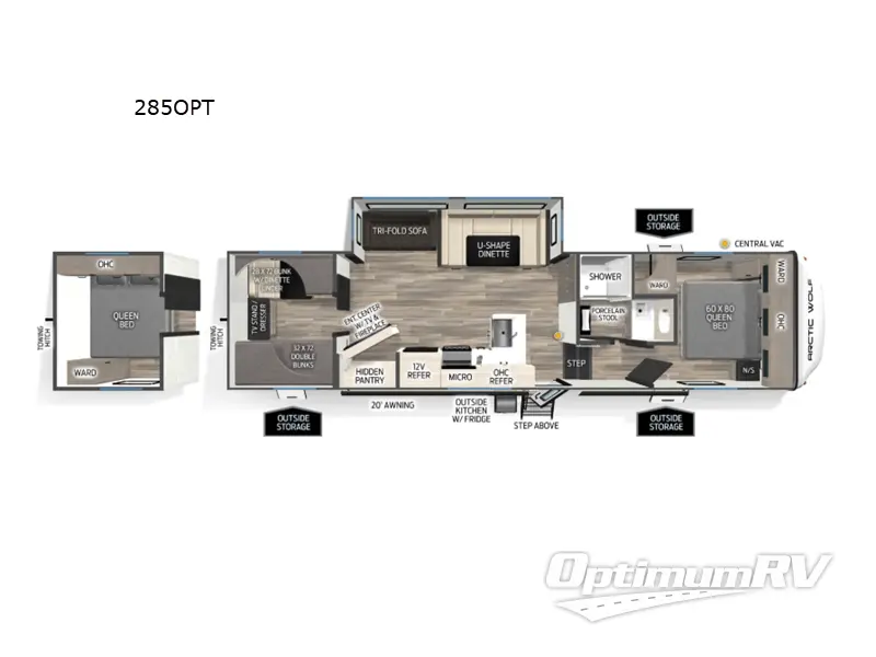 2026 Forest River Cherokee Arctic Wolf 285OPT RV Floorplan Photo