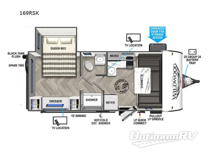 2022 Forest River Wildwood FSX 169RSK RV Floorplan Photo