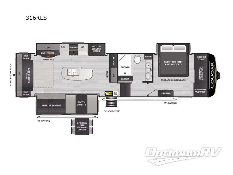 2023 Keystone Cougar 316RLS Floorplan Photo