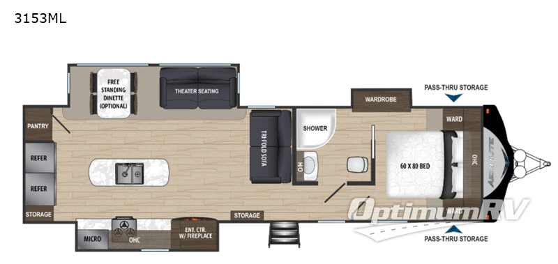 2019 Dutchmen Aerolite 3153ML Floorplan Photo