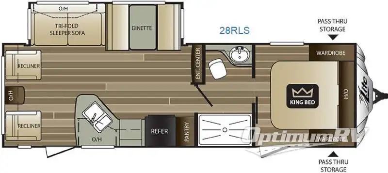 2016 Keystone Cougar X-Lite 28RLS RV Floorplan Photo