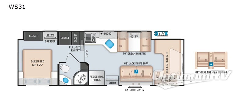 2020 Thor Quantum WS31 Floorplan Photo