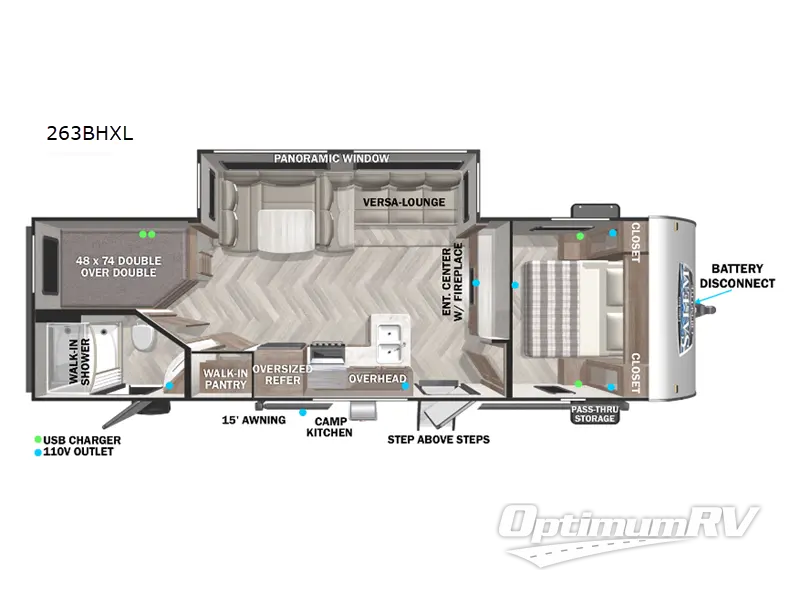 2022 Forest River Salem Cruise Lite 263BHXL Floorplan Photo