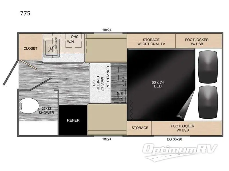 2023 Travel Lite Up Country 775 Floorplan Photo