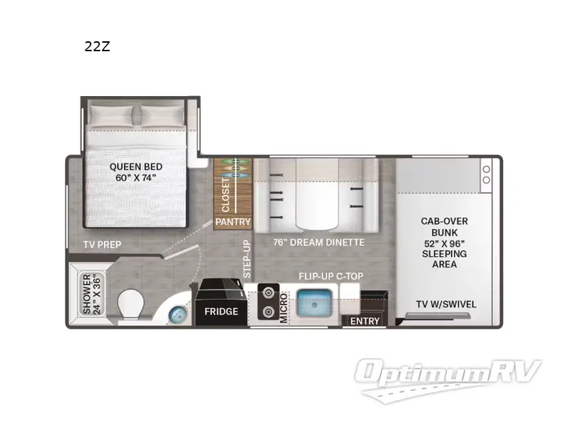 2026 Thor Four Winds 22Z Floorplan Photo