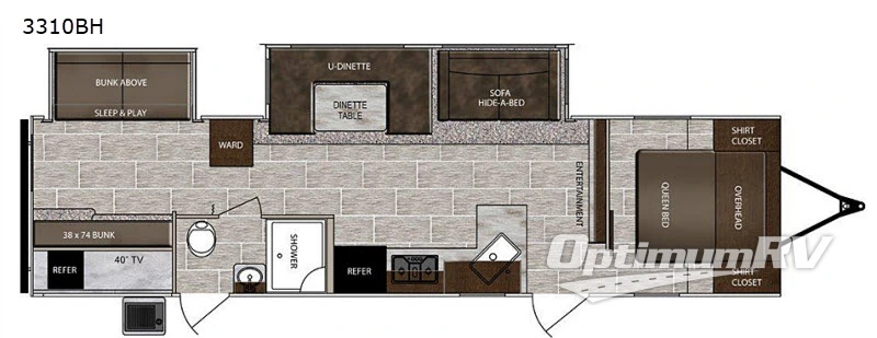2019 Prime Time LaCrosse 3310BH Floorplan Photo