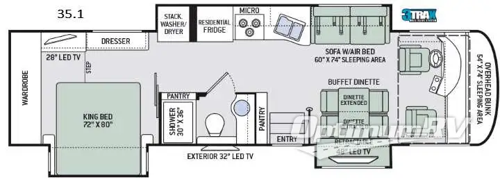 2017 Thor Palazzo 35.1 Floorplan Photo