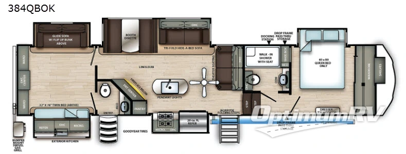 2021 Forest River Sierra 384QBOK Floorplan Photo