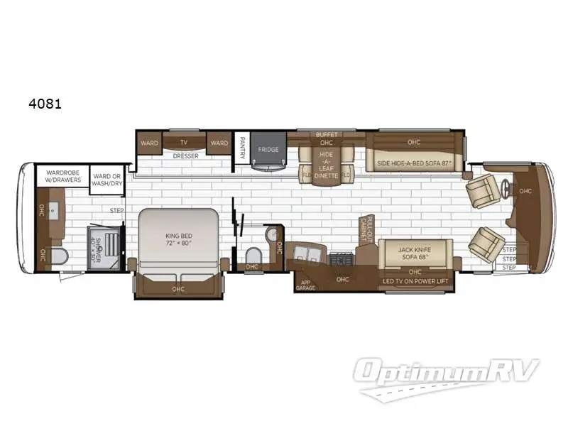 2022 Newmar Dutch Star 4081 RV Floorplan Photo