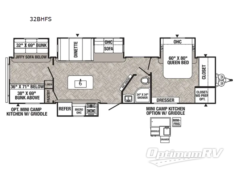 2022 Palomino Puma 32BHFS Floorplan Photo