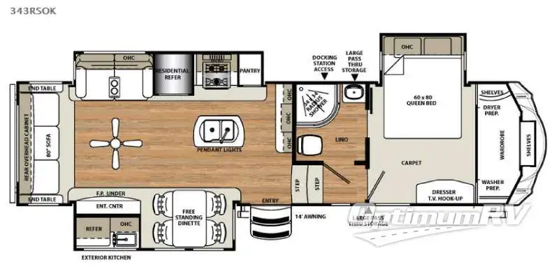 2016 Forest River Sandpiper 343RSOK Floorplan Photo