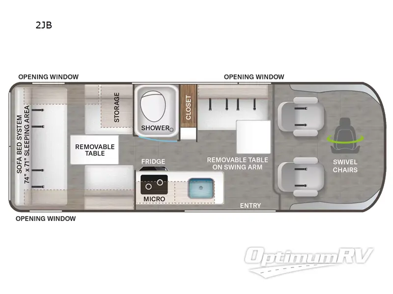 2023 Thor Twist 2JB RV Floorplan Photo