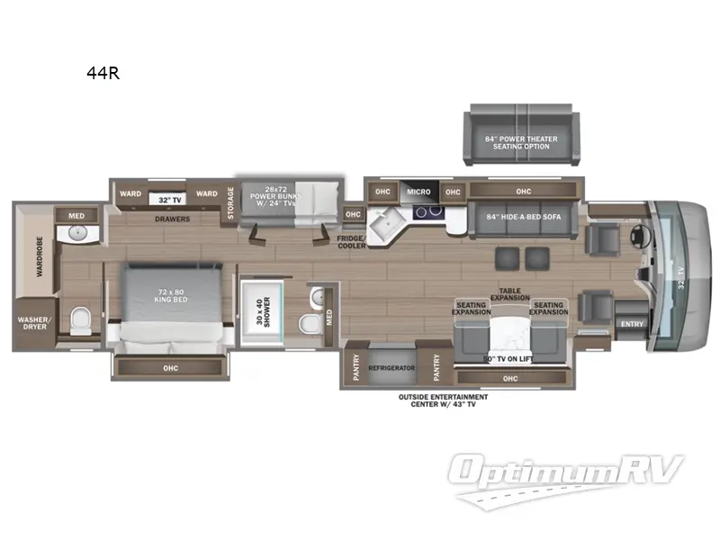 2024 Entegra Aspire 44R RV Floorplan Photo