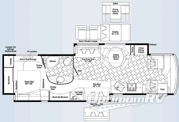 2008 Winnebago Vectra 40TD Floorplan Photo