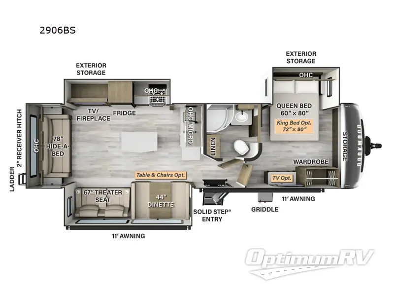 2024 Forest River Rockwood Ultra Lite 2906BS Floorplan Photo