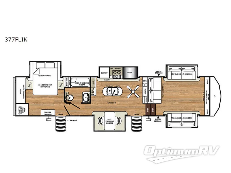 2020 Forest River Sandpiper 377FLIK RV Floorplan Photo