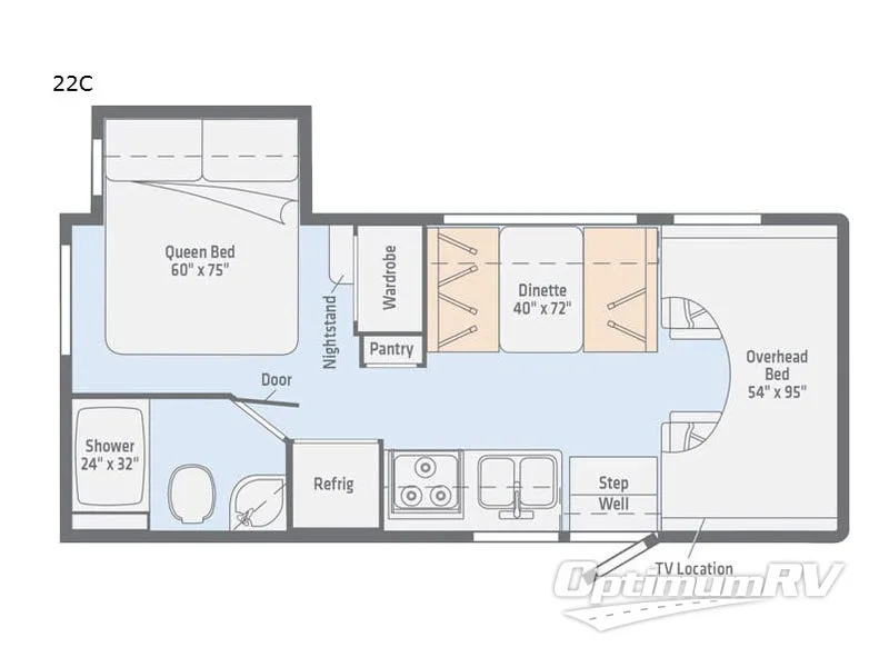 2019 Winnebago Outlook 22C Floorplan Photo
