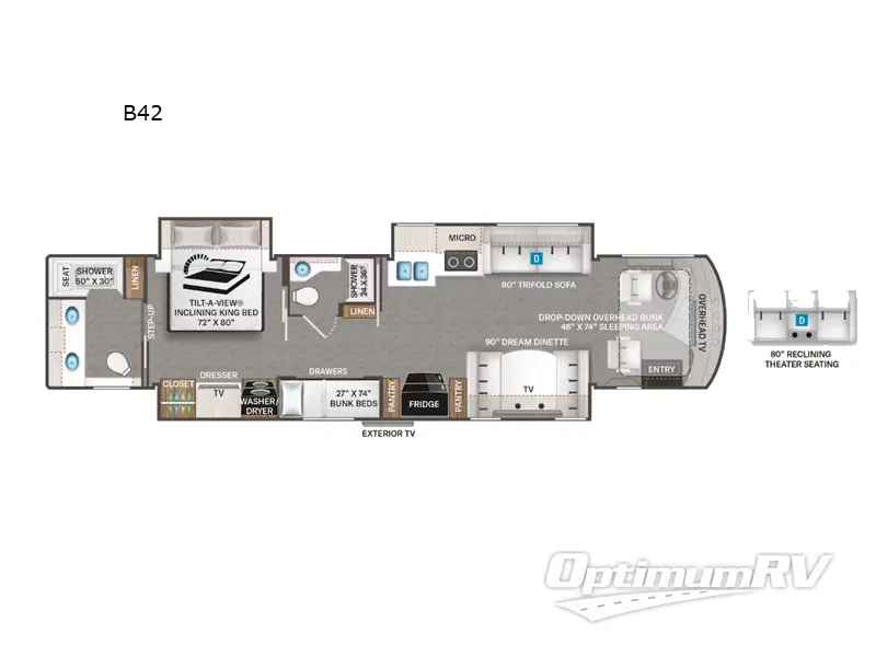 2023 Thor Venetian B42 RV Floorplan Photo