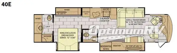 2017 Fleetwood Discovery 40E Floorplan Photo