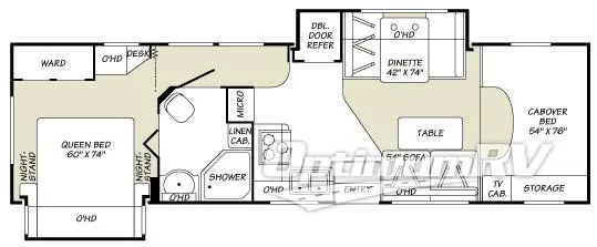 2007 Fleetwood Tioga 31M RV Floorplan Photo