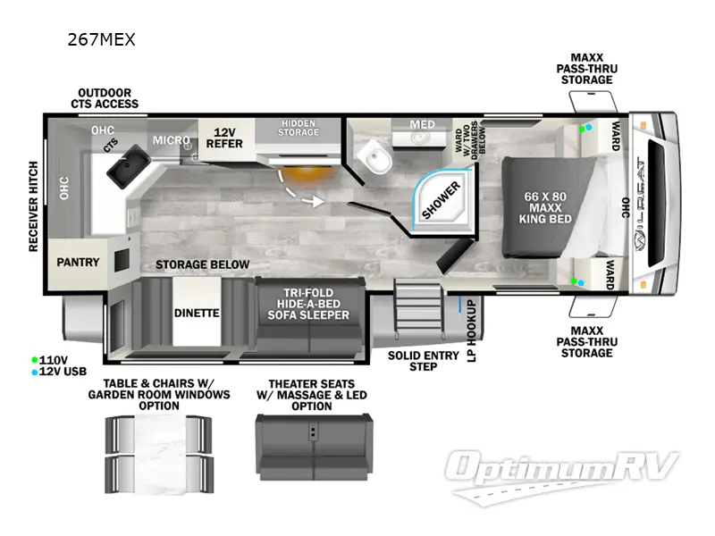 2024 Forest River Wildcat ONE 267MEX Floorplan Photo
