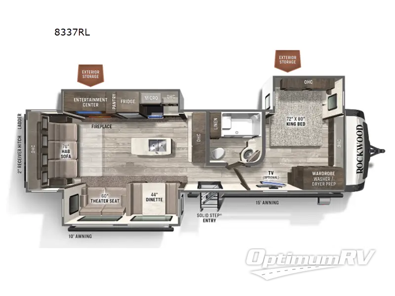 2022 Forest River Rockwood Signature Ultra Lite 8337RL RV Floorplan Photo