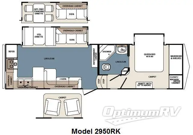 2010 Forest River Blue Ridge 2950RK Floorplan Photo