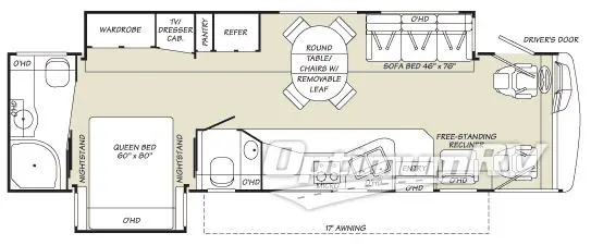 2007 Fleetwood Pace Arrow 36 D Floorplan Photo