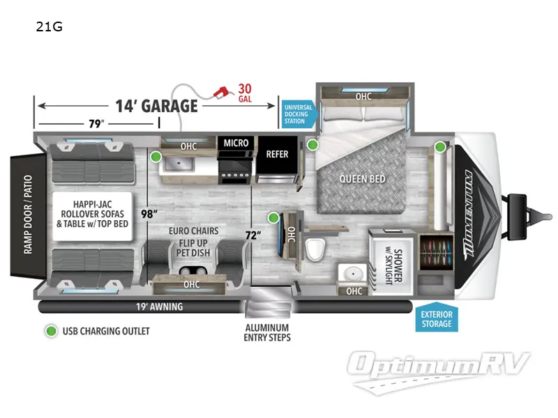 2023 Grand Design Momentum G-Class 21G Floorplan Photo