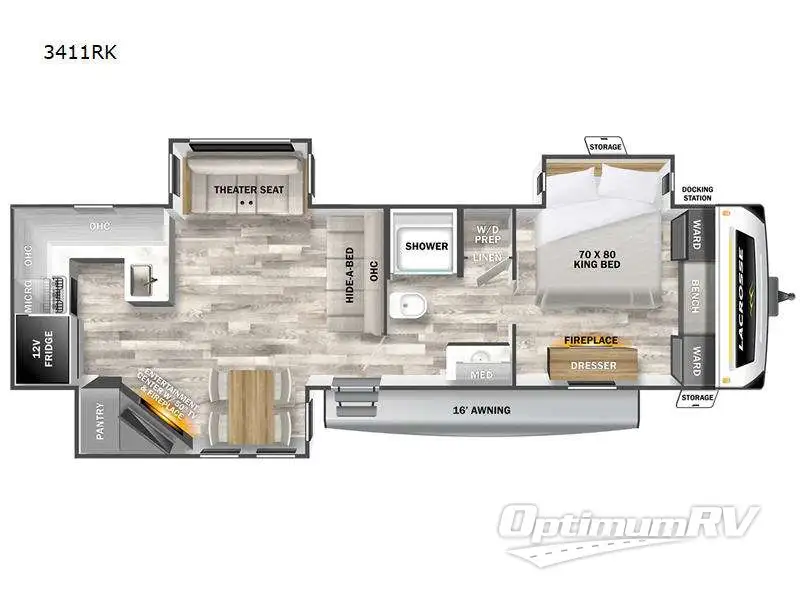 2024 Prime Time LaCrosse 3411RK RV Floorplan Photo