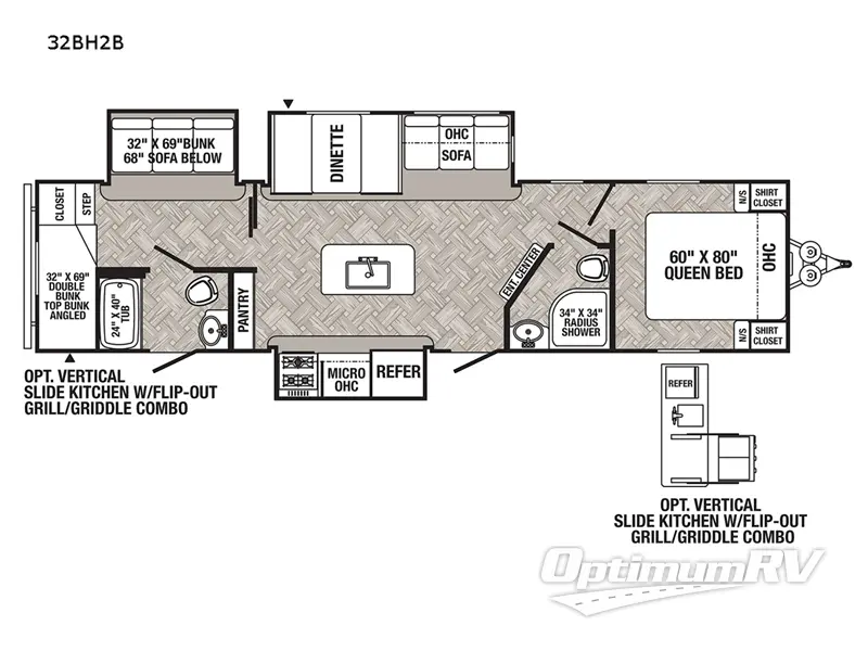 2022 Palomino Puma 32BH2B Floorplan Photo