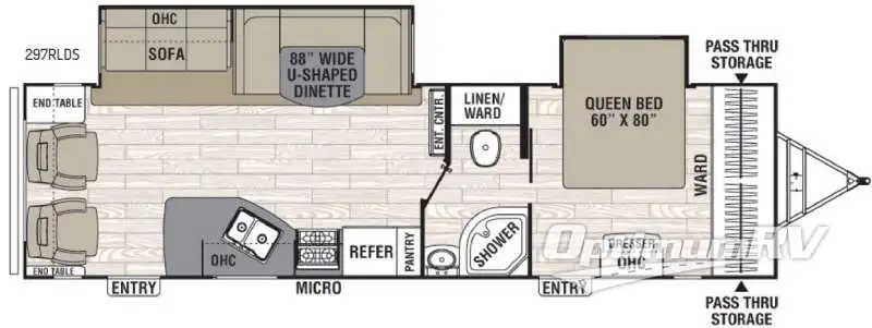2016 Coachmen Freedom Express 297RLDS Floorplan Photo
