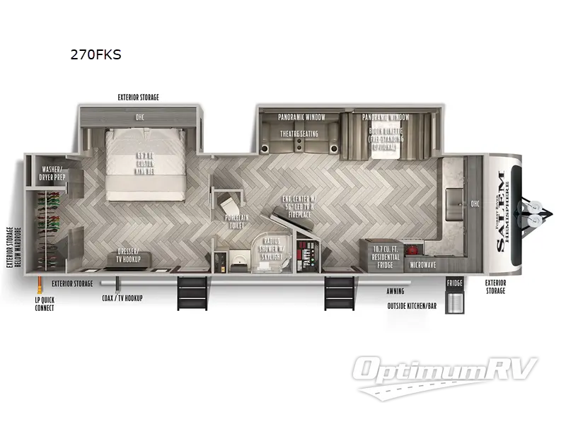 2022 Forest River Salem Hemisphere 270FKS Floorplan Photo
