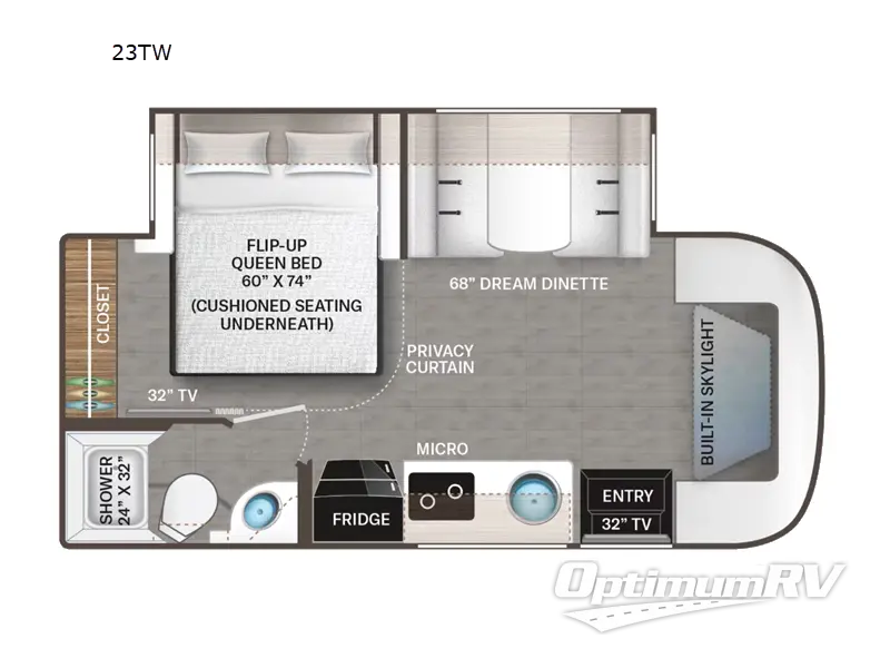 2023 Thor Compass AWD 23TW Floorplan Photo
