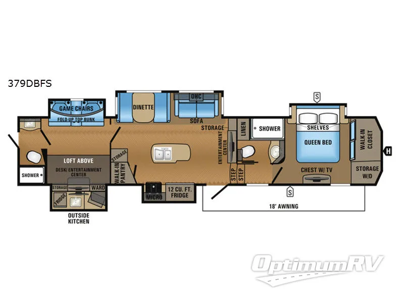 2017 Jayco North Point 379DBFS Floorplan Photo