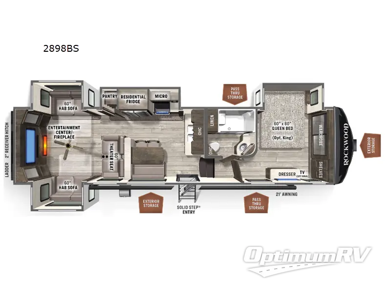 2022 Forest River Rockwood Ultra Lite 2898BS Floorplan Photo