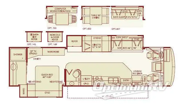 2005 Fleetwood Bounder 35E Floorplan Photo