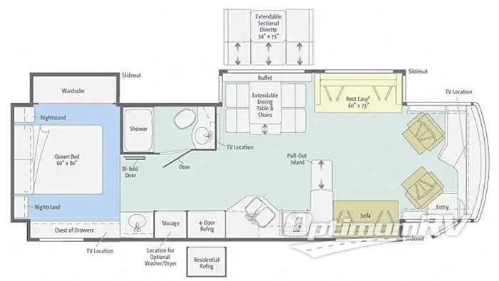 2012 Winnebago Journey 36M RV Floorplan Photo