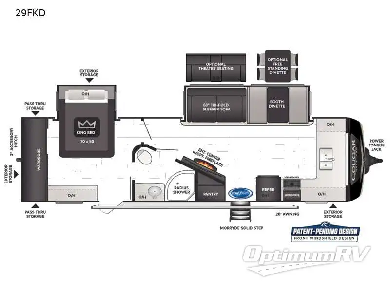 2021 Keystone Cougar Half-Ton 29FKD Floorplan Photo